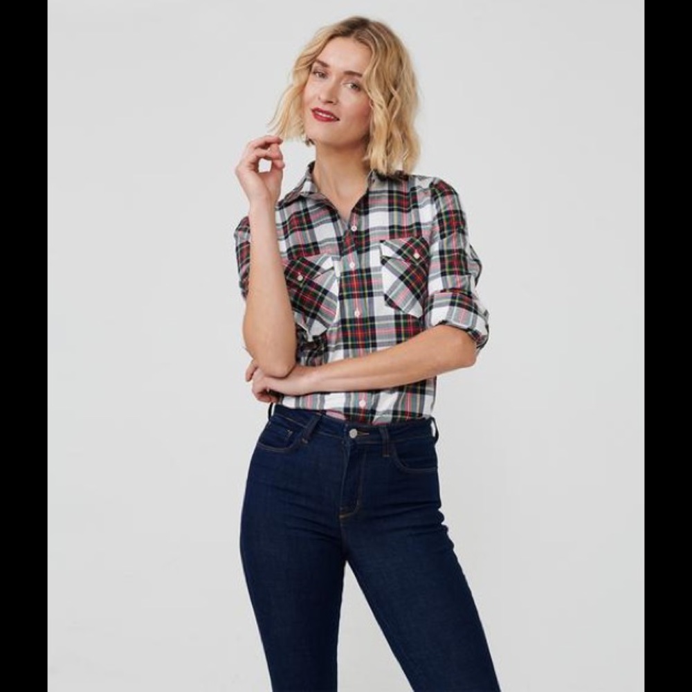 Untuck it woman’s molly plaid button down shirt. Z